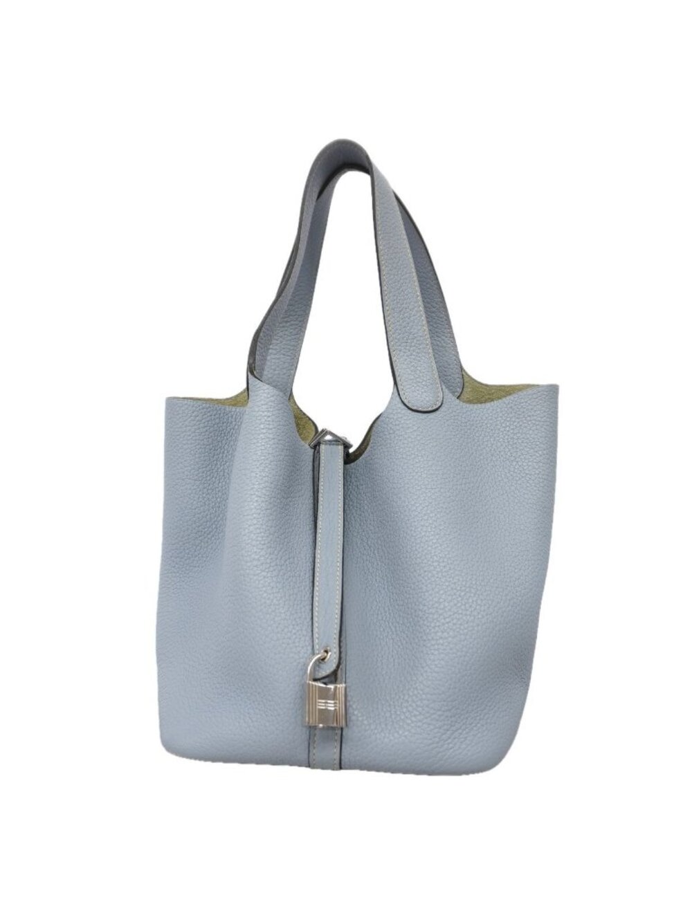 Hermes Handbag Picotin Lock MM Taurillon Clemence Blue Orchid Silver